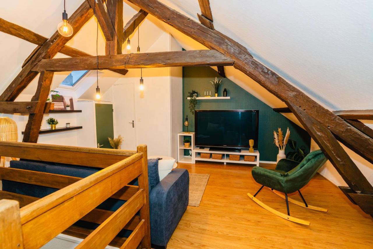 Nid Douillet La Cour Du Dauphin, Vue Cathedrale Imprenable Apartment Laon Bagian luar foto